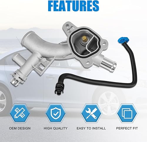 Miniatura 7 de 902-846 - Termostato de refrigerante de aluminio mejorado para motor con sensor compatible con Chevy Cruze Sonic Trax 2011-2020 Buick Encore 1.4L