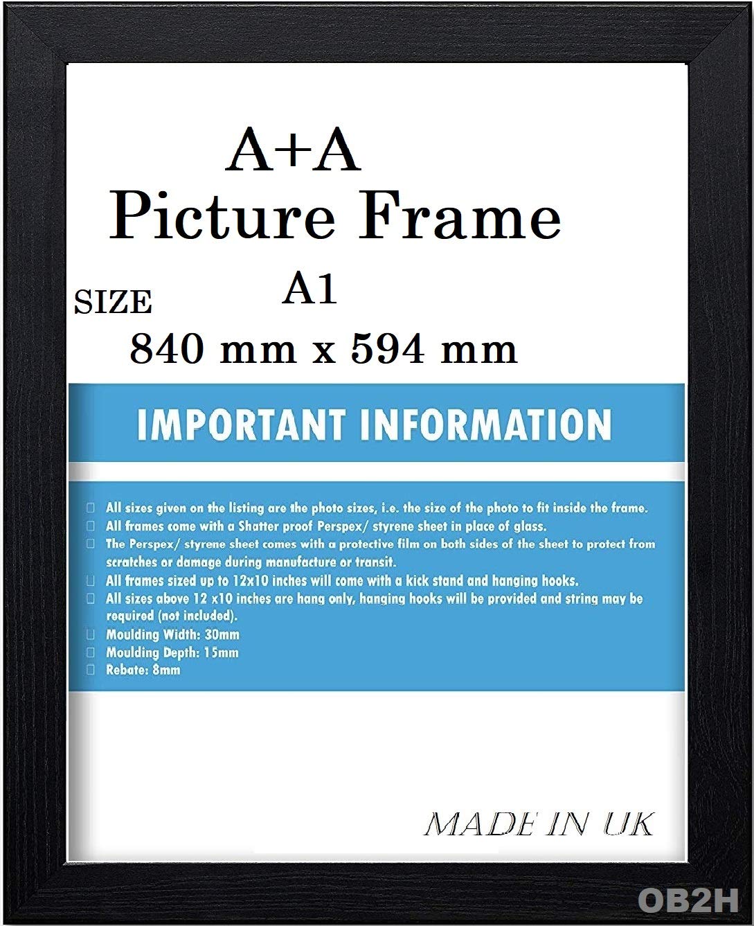 Ob2h Black A1, Picture Frame (, A1(59.4 X 84.1 Cm))