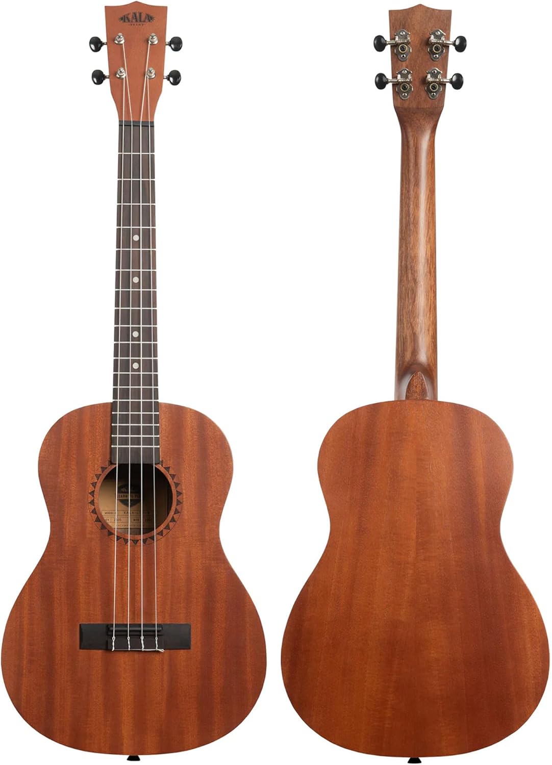 Official Kala Learn to Play Ukulele Baritone Starter Kit, Satin Mahogany – Includes online lessons, tuner app, and booklet (KALA-LTP-B)