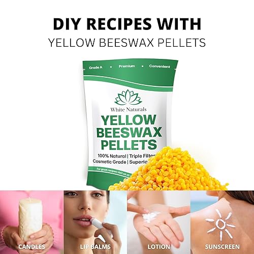 Miniatura 3 de Pellets de cera de abeja blanca de 2 libras (1 libra en cada bolsa), puro, natural, grado cosmético, orgánico, pastillas de cera de abeja, triple