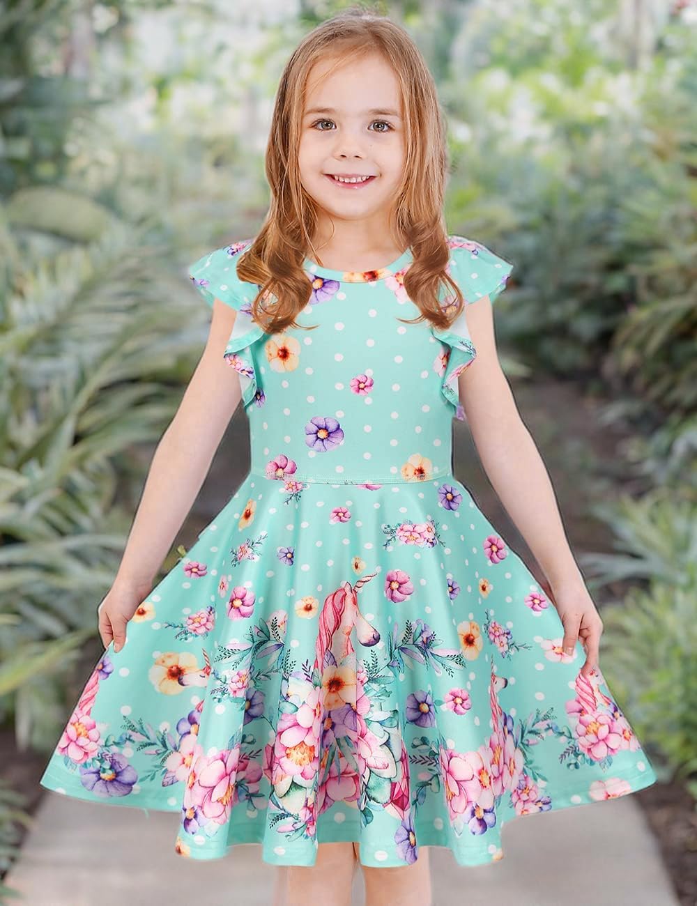 LaBeca Girls Dress Sleeveless Long Sleeve Kids Toddler Little Big Girl Unicorn Mermaid Casual Dresses