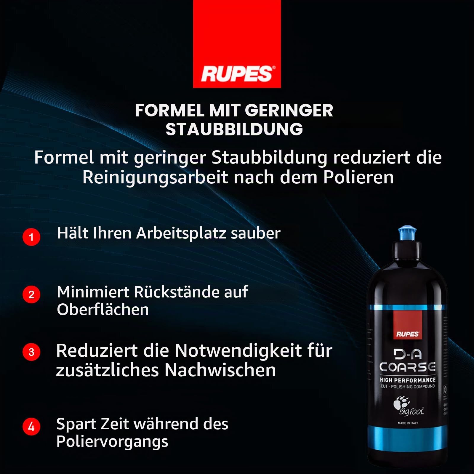 Optimum Versiegelungen Rupes Bigfoot DA Coarse Politur - High Performance Extra Cut Compound Gel - 1.000ml (coarse)