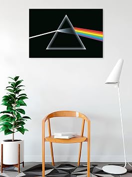 BUY ART FOR LESS Officially Licensed Pink Floyd - Dark Side of The Moon Prism Art Poster - 36 x 24 Inch - Decorative Print - Poster Paper - Ready to Frame