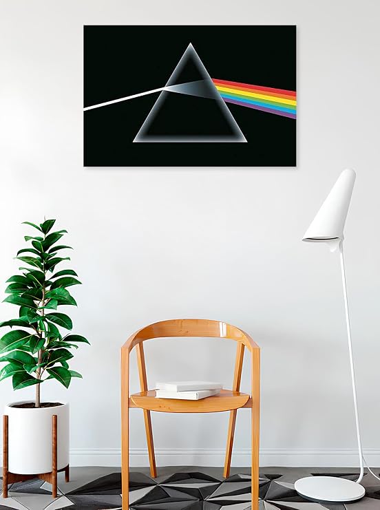 BUY ART FOR LESS Officially Licensed Pink Floyd - Dark Side of The Moon Prism Art Poster - 36 x 24 Inch - Decorative Print - Poster Paper - Ready to Frame