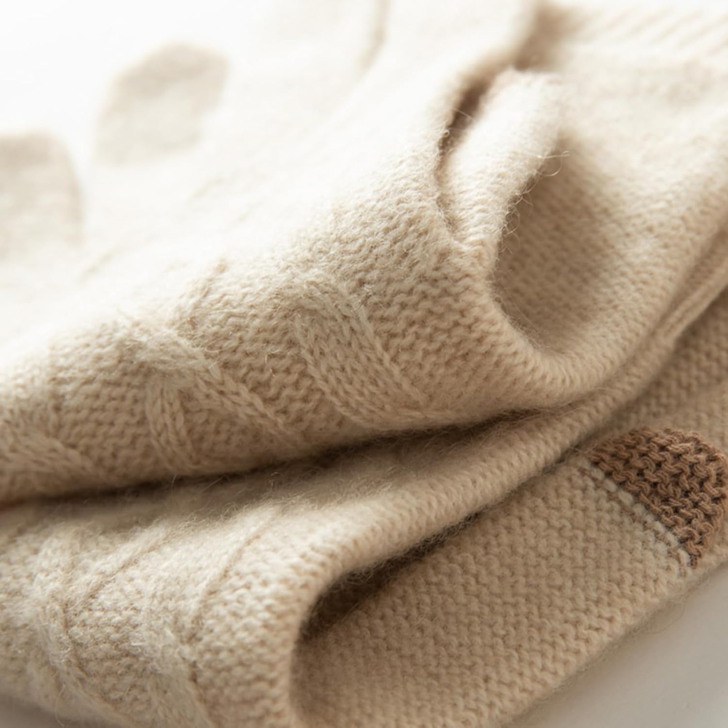 Women's Cashmere Blend Merino Wool Winter Gloves, Knitted, Ultra Soft, Ribbed Cuffs, Warmth, Touchscreen Compatible - Image 3