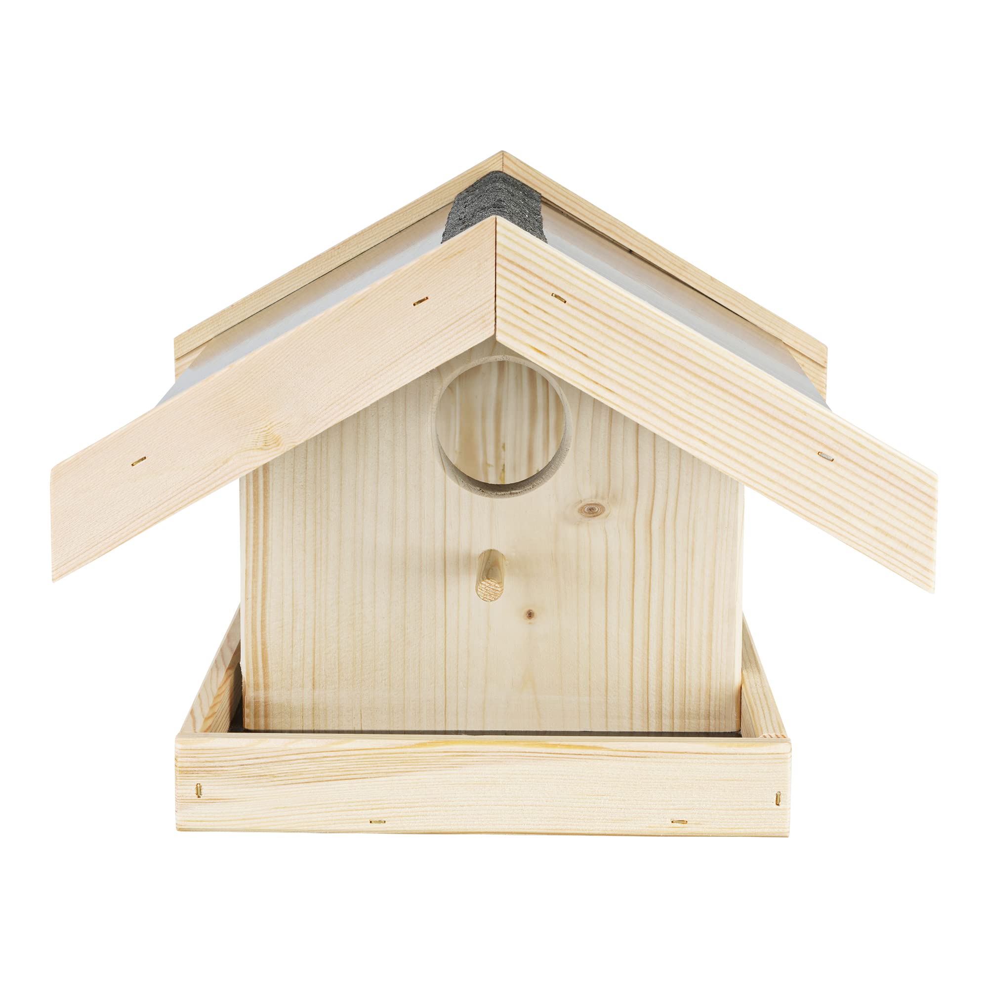 Vogelfutterhaus mit Veranda für den Garten – „Made in Germany“ mit positivem sozialen Beitrag