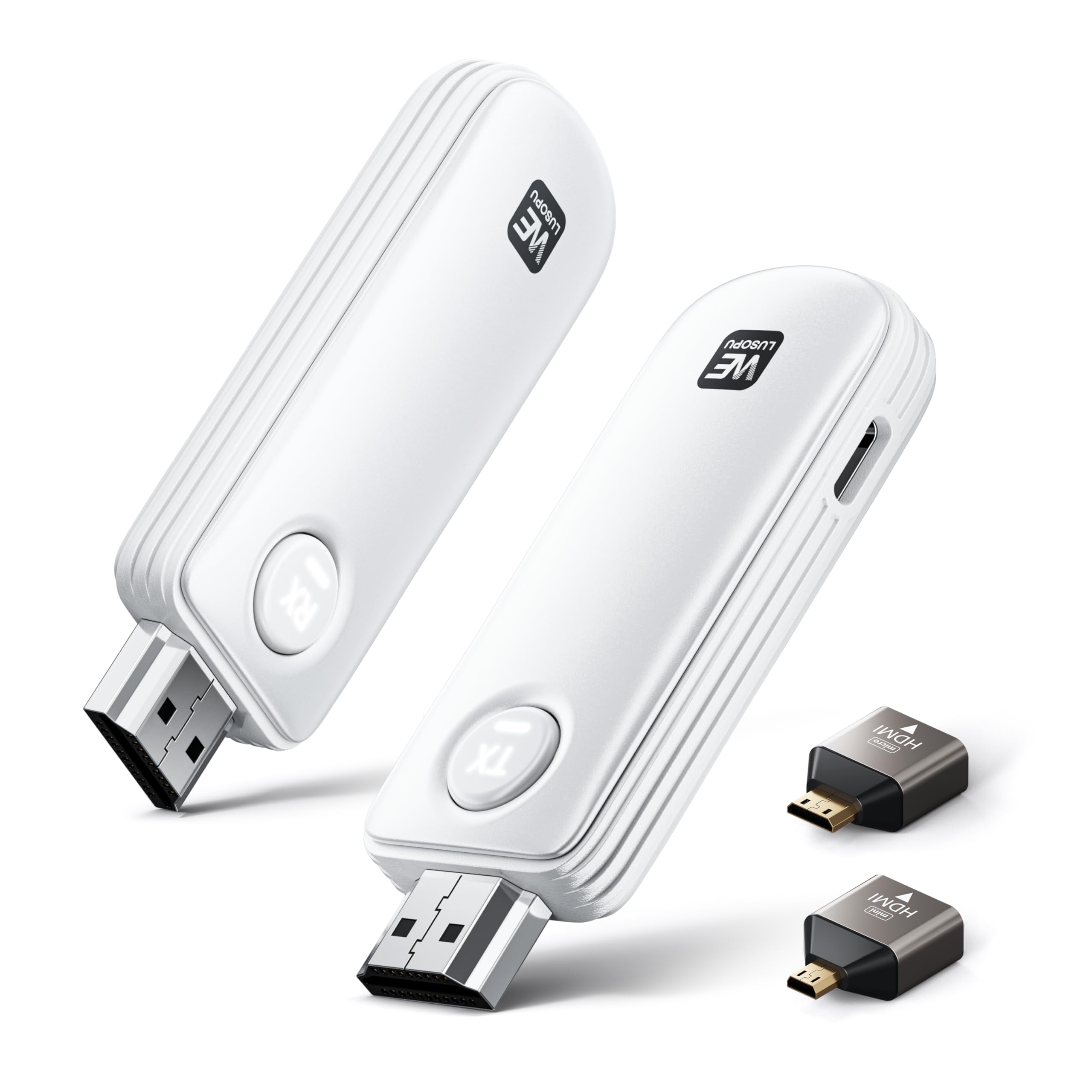 Trasmettitore wireless HDMI ricevitore decodifica 4K, Ultra Low Latency 5G, Wireless HDMI Display Extender 1080P per streaming video audio file da laptop/fotocamera/PC/Box a HDTV/proiettore/monitor