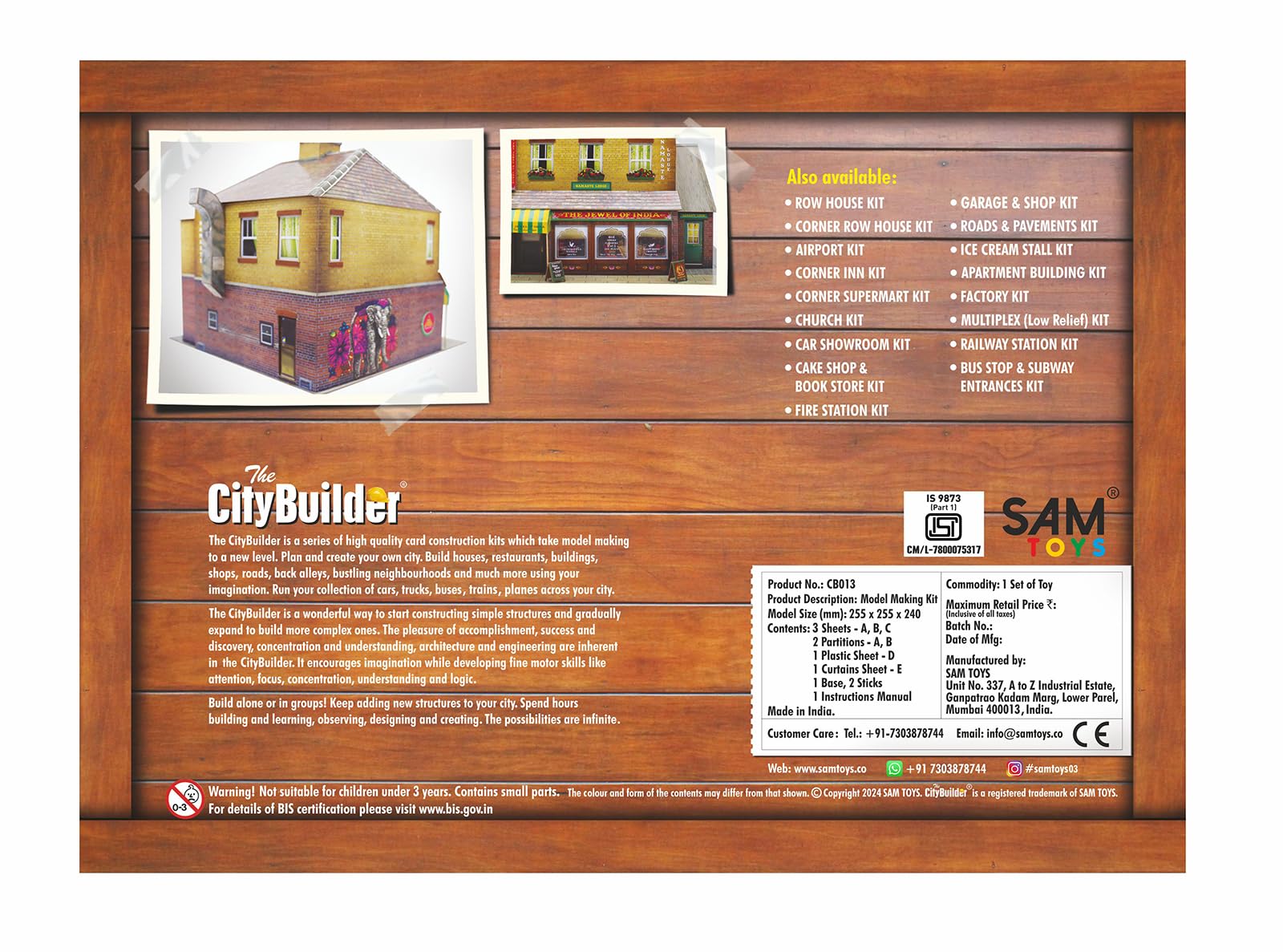 The CityBuilder Indian Restaurant Cardboard Model Making Kit - O Scale Model Railroad Building - Image 2