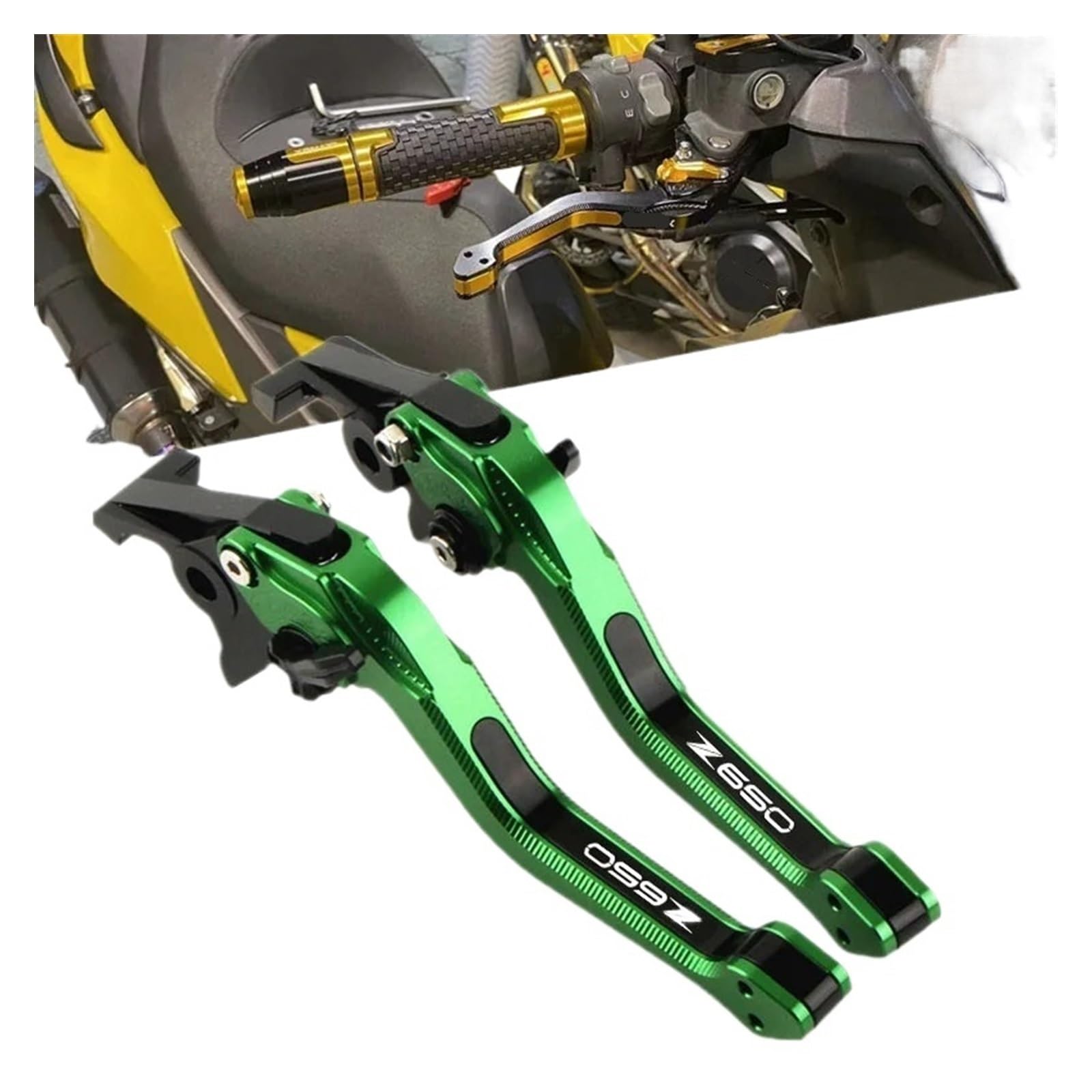 Ewsjg Z650 Green For Kawa&Saki Z400 Z650 Z800 2021-2023 Motorcycle Cnc Clutch Levers Handle Accessories Adjustable Brake Clutch Levers Clutchs Brakes Handle Levers