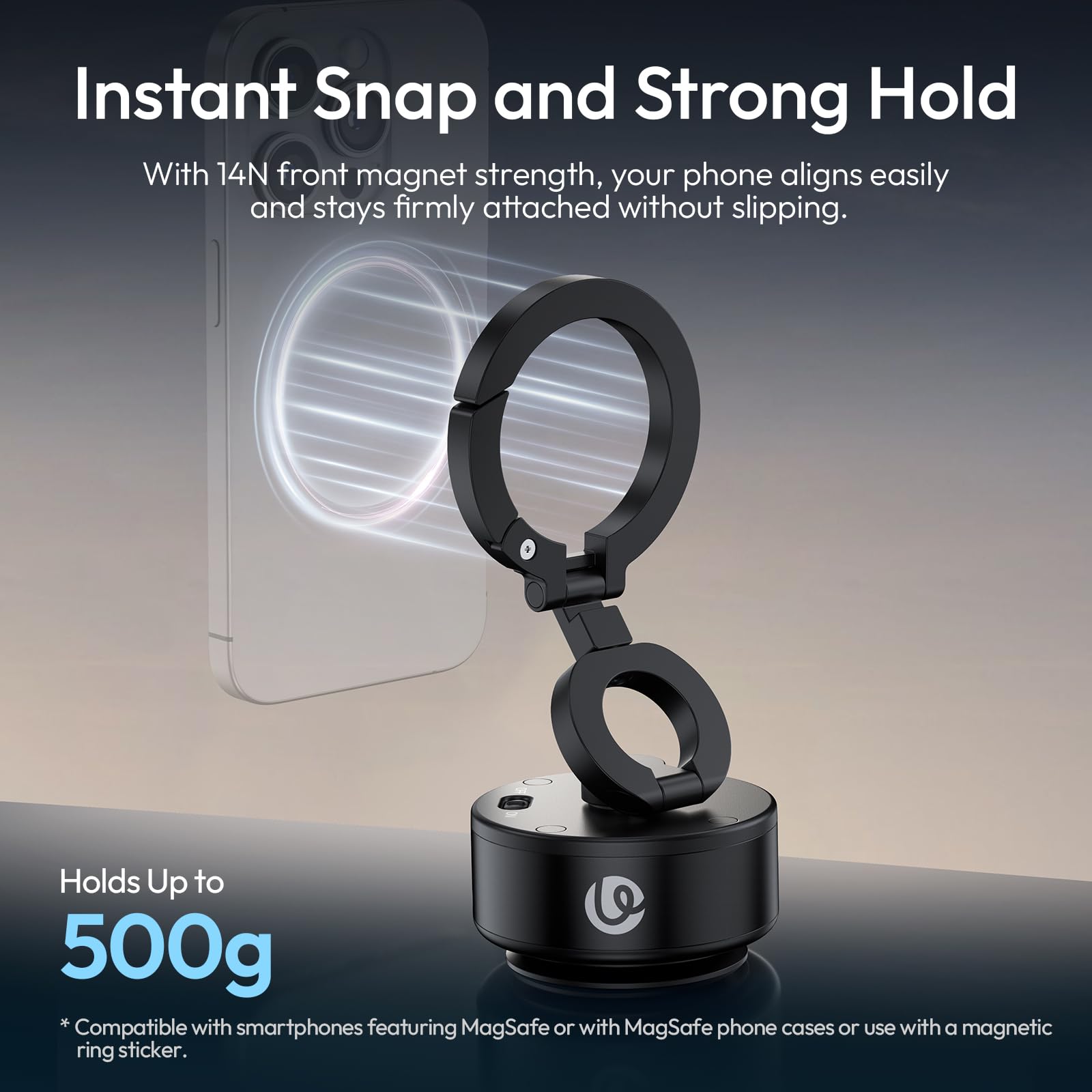 ULANZI SK22 - Soporte magnético para teléfono de coche, compatible con iPhone y Android