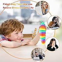 Vista 6 de Juguetes para ansiedad, oruga, juguete para ansiedad, lindo juguete sensorial para el aula, productos sensoriales para autismo para niños pequeños