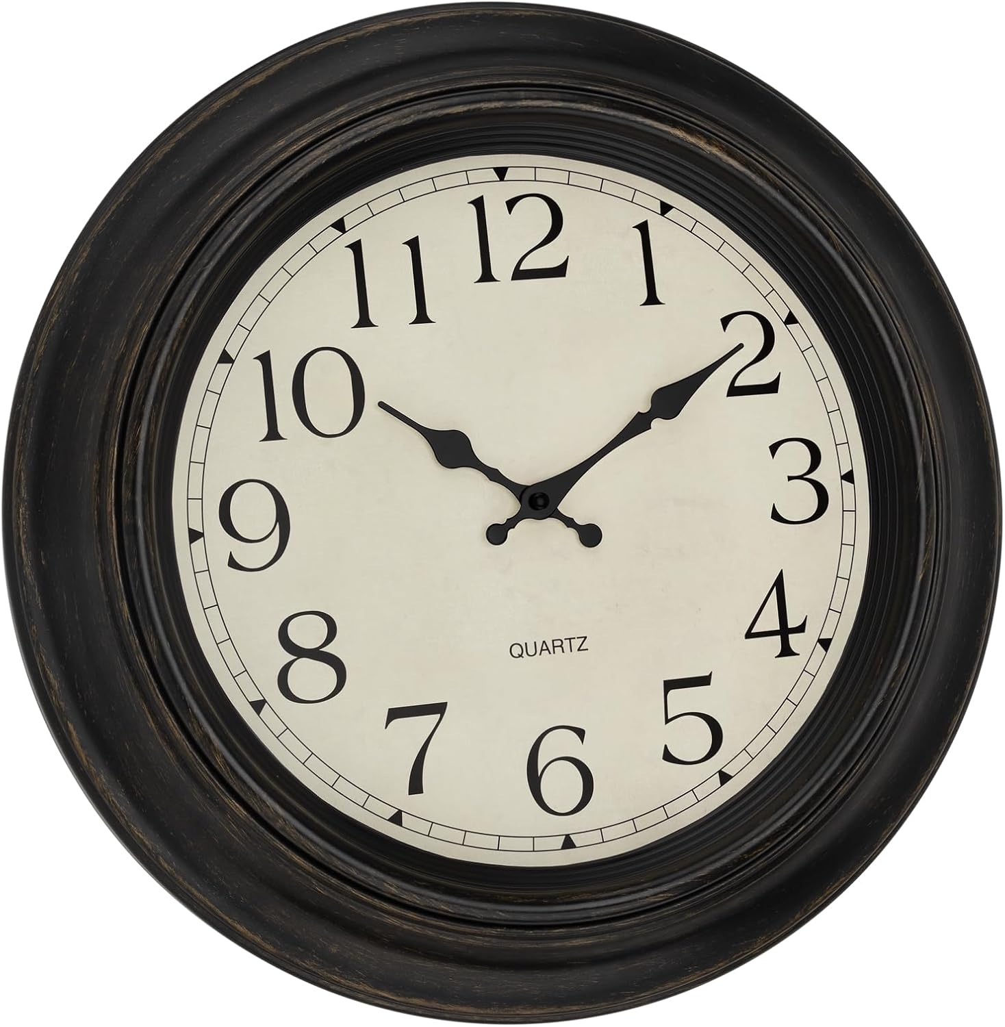 Foxtop Large Wall Clock 18 Inch Silent Non Ticking Battery Operated Classic Vintage Retro Wall Clock Decorative for Living Room Kitchen Home Office (Bronze)