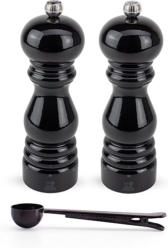 Miniatura 2 de Peugeot Paris u'Select - Juego de molinillo manual de sal y pimienta de 6 ajustes con cuchara de especias de acero inoxidable negro, fabricado en