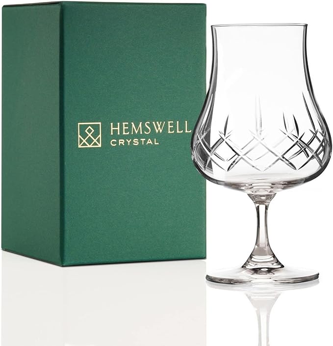 Hemswell Crystal Cut Rum Glass 220ml Elegant and Refined Cognac Glass