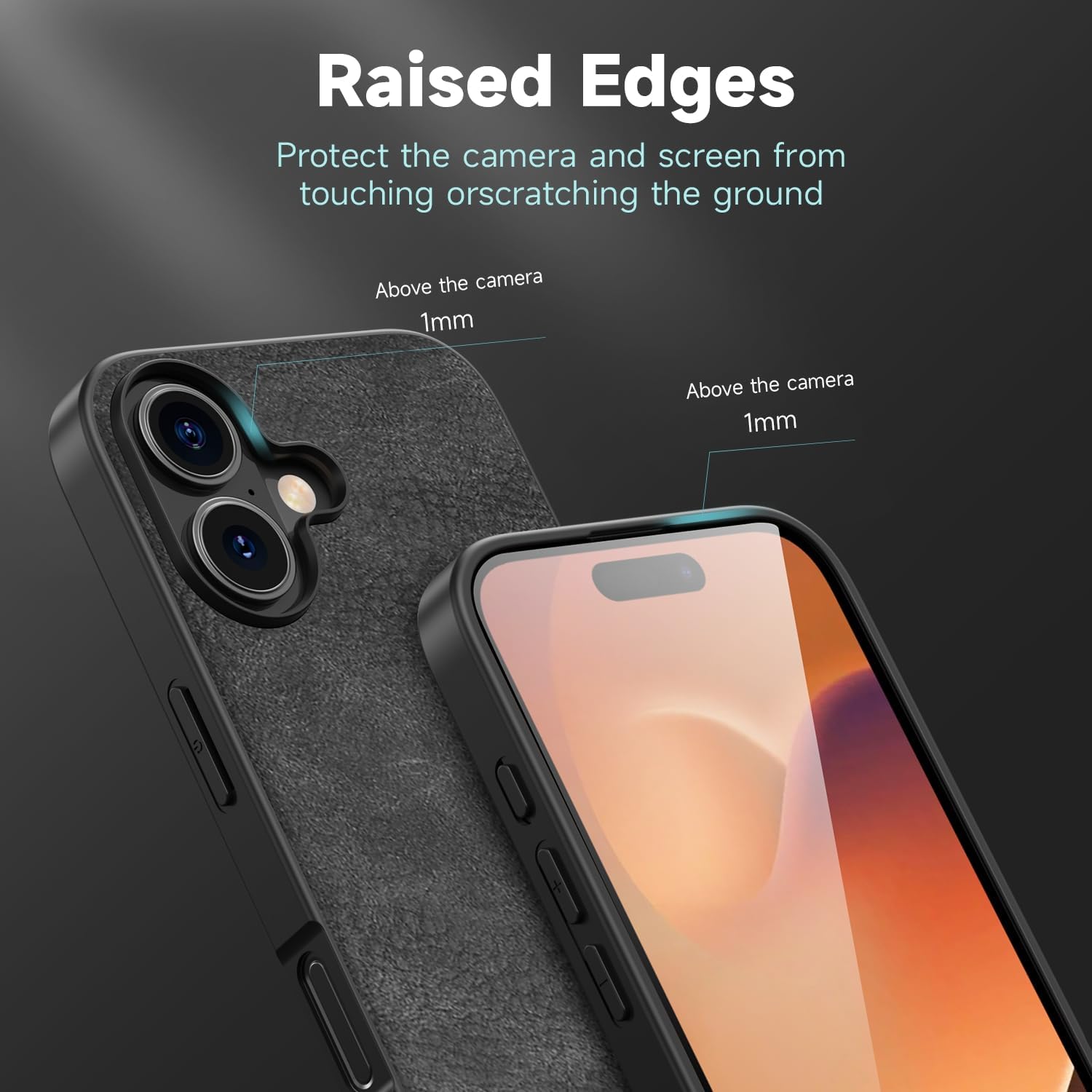 SALAWAT for iPhone 17 Case Slim PU Leather Vintage Shockproof Phone Cover Lightweight Premium Soft TPU Bumper Hard PC Hybrid Protective Case for iPhone 17 6.3 inch 2025 (Black) - Image 5