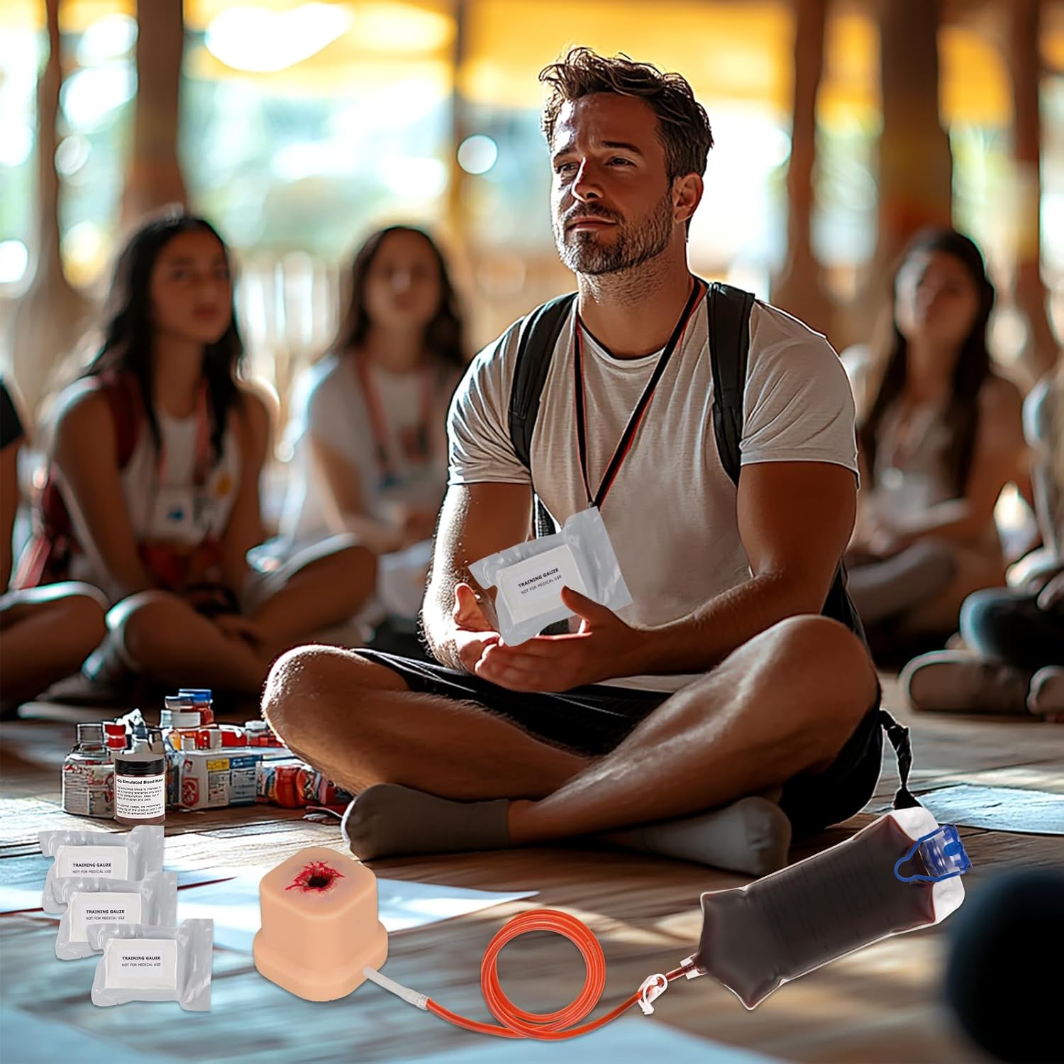 SimCoach Wound Packing Trainer, Stop The Bleed Kit for Wound Dressing Training, Wound Simulation Kit