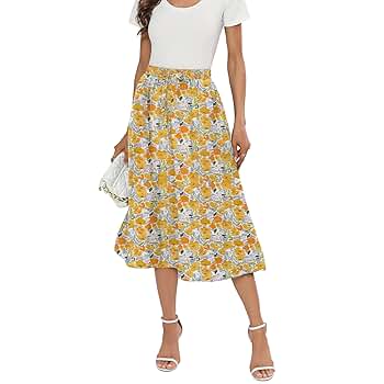 Amazon.com: Witsmile Pleated Skirts for Women Midi Length