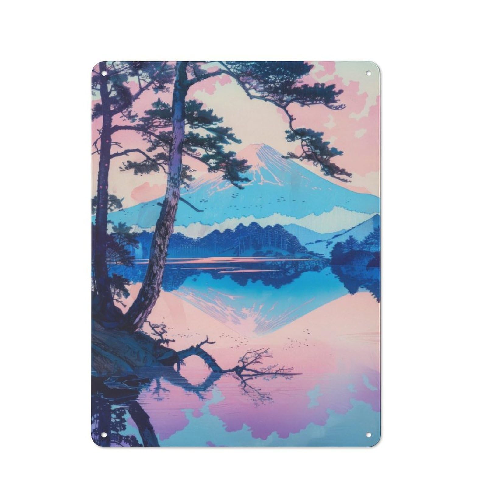 Junmoney Mountain Lake Retro-Style Tin Wall Plaque 40X30cm For Café Or Home Bar, New Home Wall Decor For Home Bar Enthusiasts