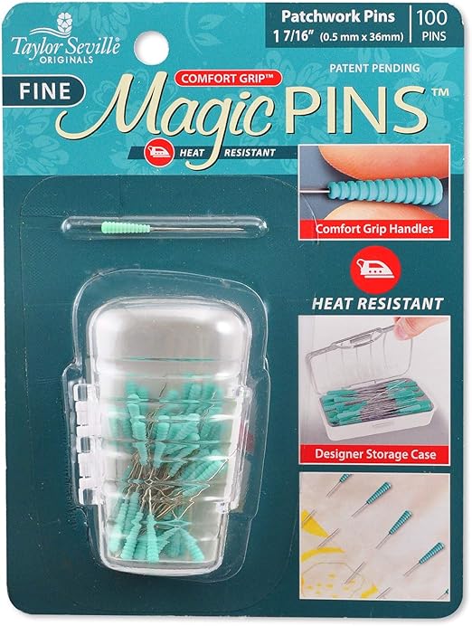 Comfort Grip Magic Pins Patchwork Fine-Quilting Supplies-Sewing Supplies-Sewing Notions-100 Count