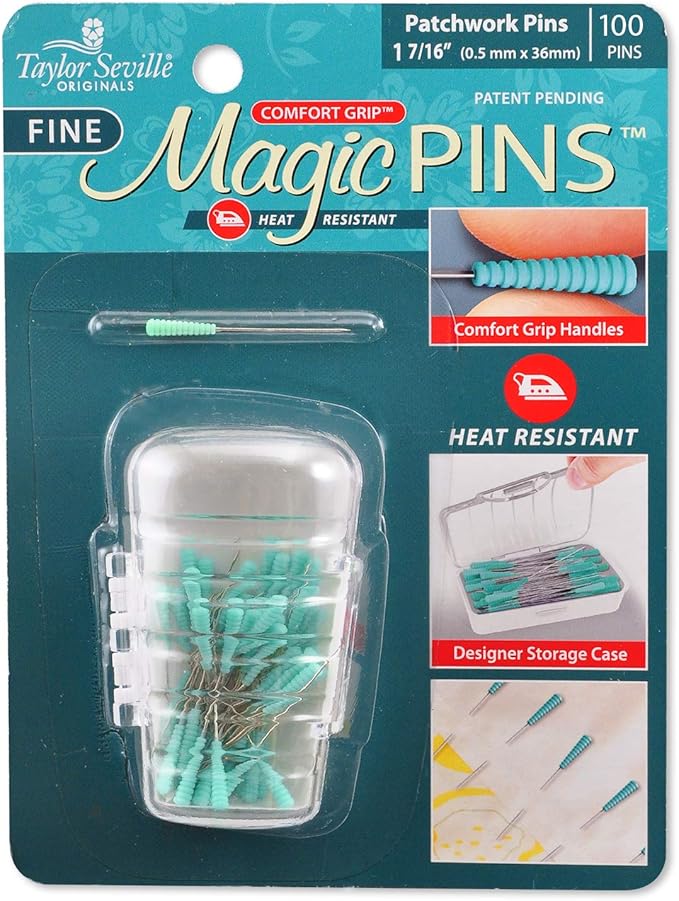 Comfort Grip Magic Pins Patchwork Fine-Quilting Supplies-Sewing Supplies-Sewing Notions-100 Count