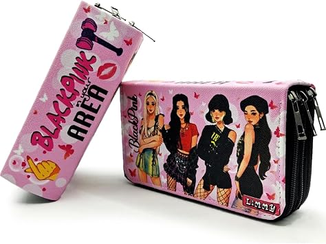 Blackpink Kelebekli Kalem Kutusu Kawai Organizer Kalemkutu Vegan Deri Üç Bölmeli Kalemlik - Siyah