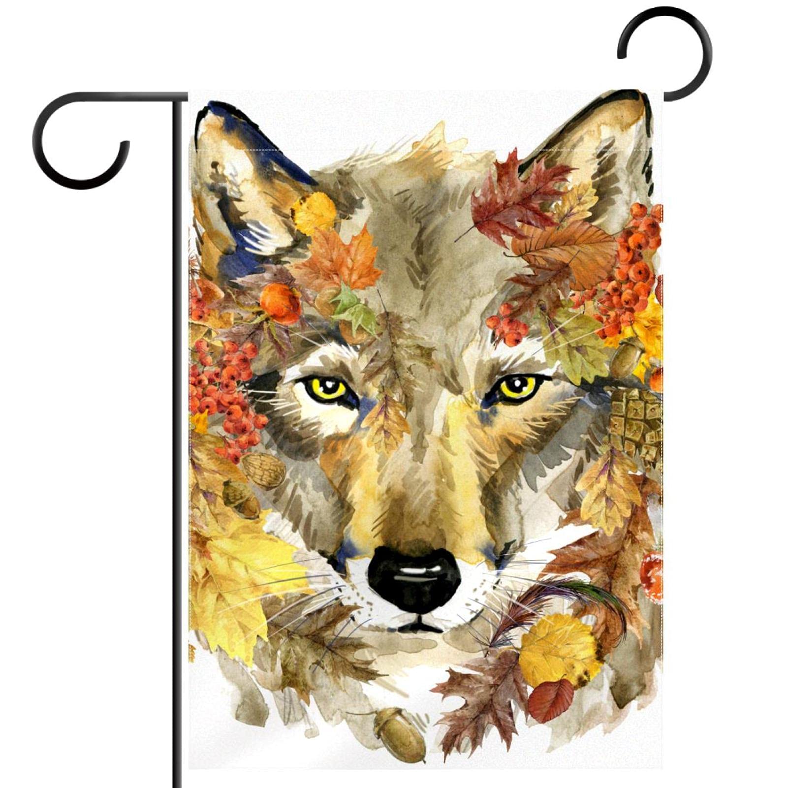Drapeau de jardin en polyester pongé résistant imprimé double face automne - 7