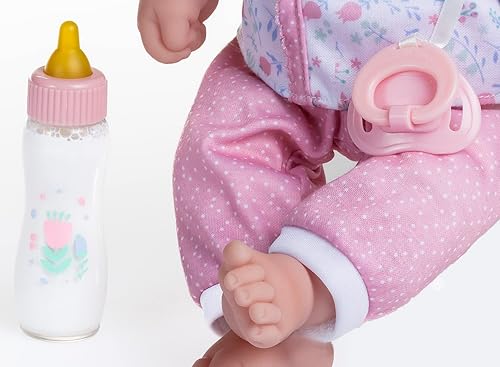 Miniatura 5 de JC Toys La Baby - Muñeca bebé caucásica de 16 pulgadas con cuerpo suave pequeño, lavable, atuendo blanco y rosa extraíble con sombrero, chupete y