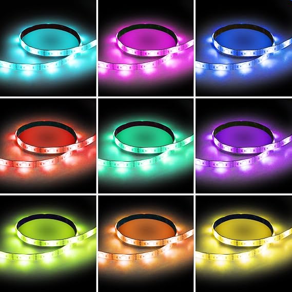 LED Strips Lights USB Powered Rainbow Chasing RGB LED Lights Strip | LED TV Backlight, with 17-Key RF Remote, Color Changing Strip Lights, Waterproof IP65, LED Rope Lights, LED Lights 2M 6.54FT