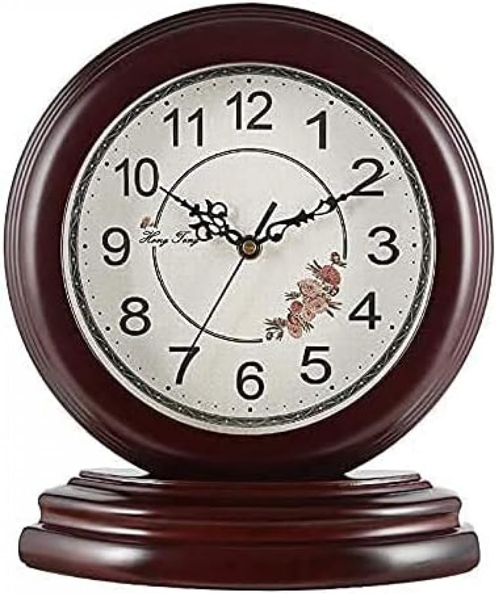 Stands Mantel Clock,Table Clocks Retro Silent Desk Clock Home Decorative Mantel Clock Battery Operated, for Living Room Bedroom Bedside Kitchen