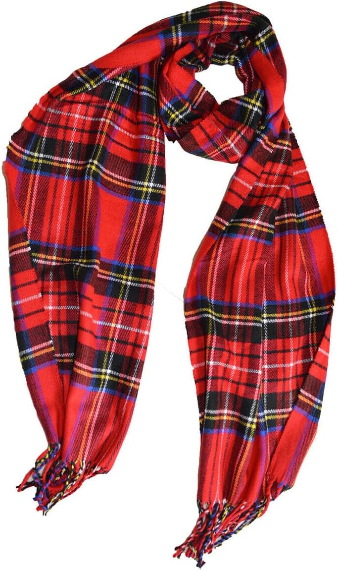 Super Soft Check Cashmere Feel Tartan Check Scarf - Scarves for Men - Men`s Woman's Soft Cashmere Scarf