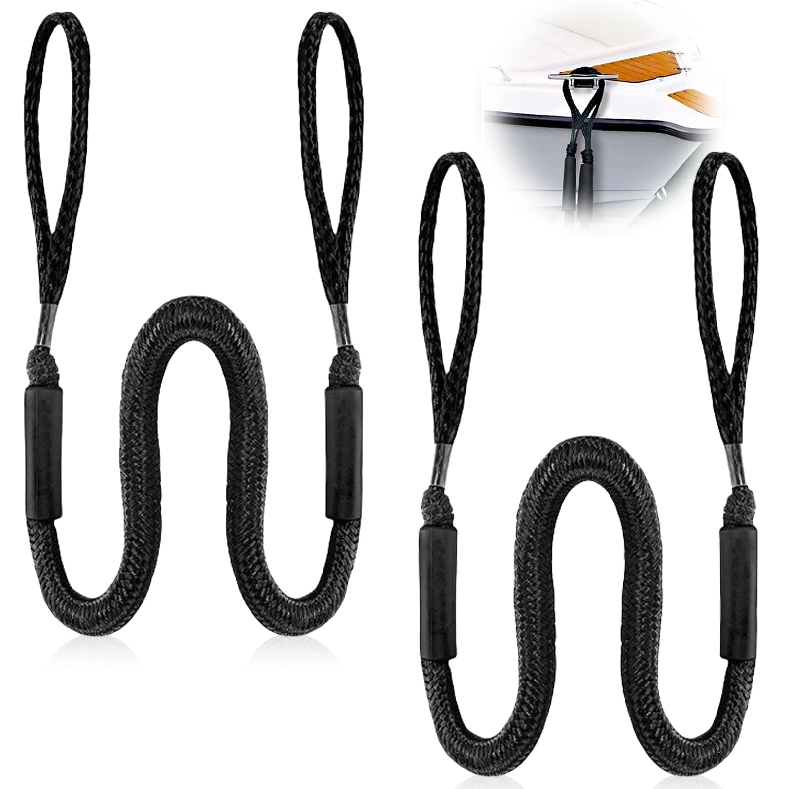 Bungee Dock Line Ormeggio,2 Pezzi 1.2M Cavi Per Ormeggio Per Barche,Linea Di Ormeggio,Accessori Per Barche,Cravatta Elastica In Barca Per Barche,Kayak,Pontone,Canoa