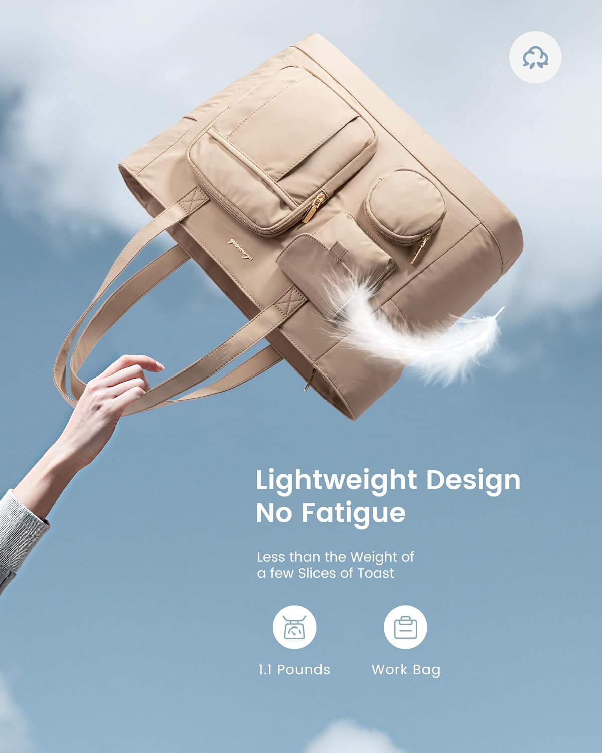 LOVEVOOK Laptop Tote Bag for Women Work, Teacher Tote & Nurse Bags with Zipper for Travel, Daily, College, Womens Purse - Image 4