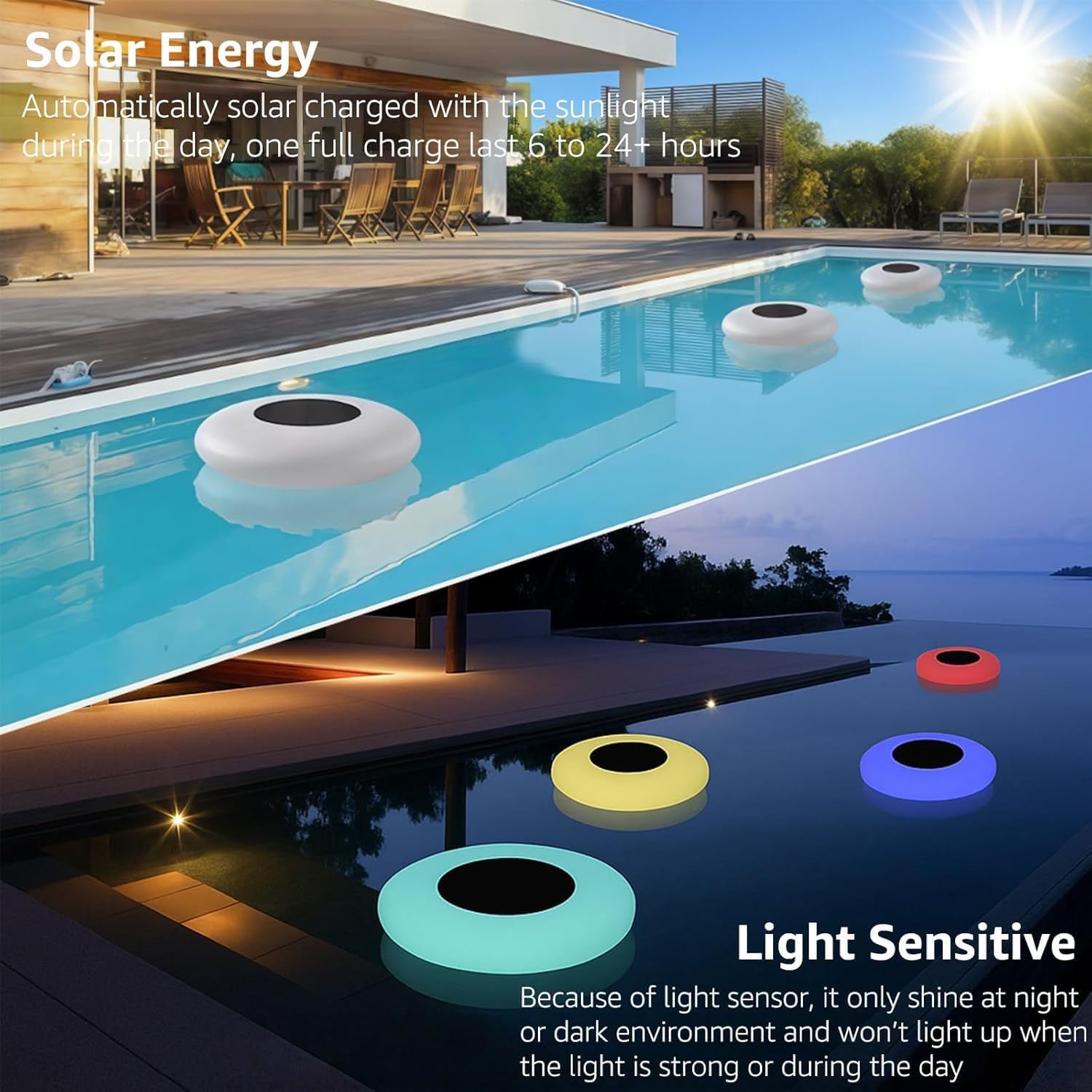 9.8-Inch Solar Floating Pool Light, RGB Fantasy Color Glow LED Solar Lamp, IP68 Waterproof, Remote Control - for Outdoor Pool/Beach Yard Party Garden Decor