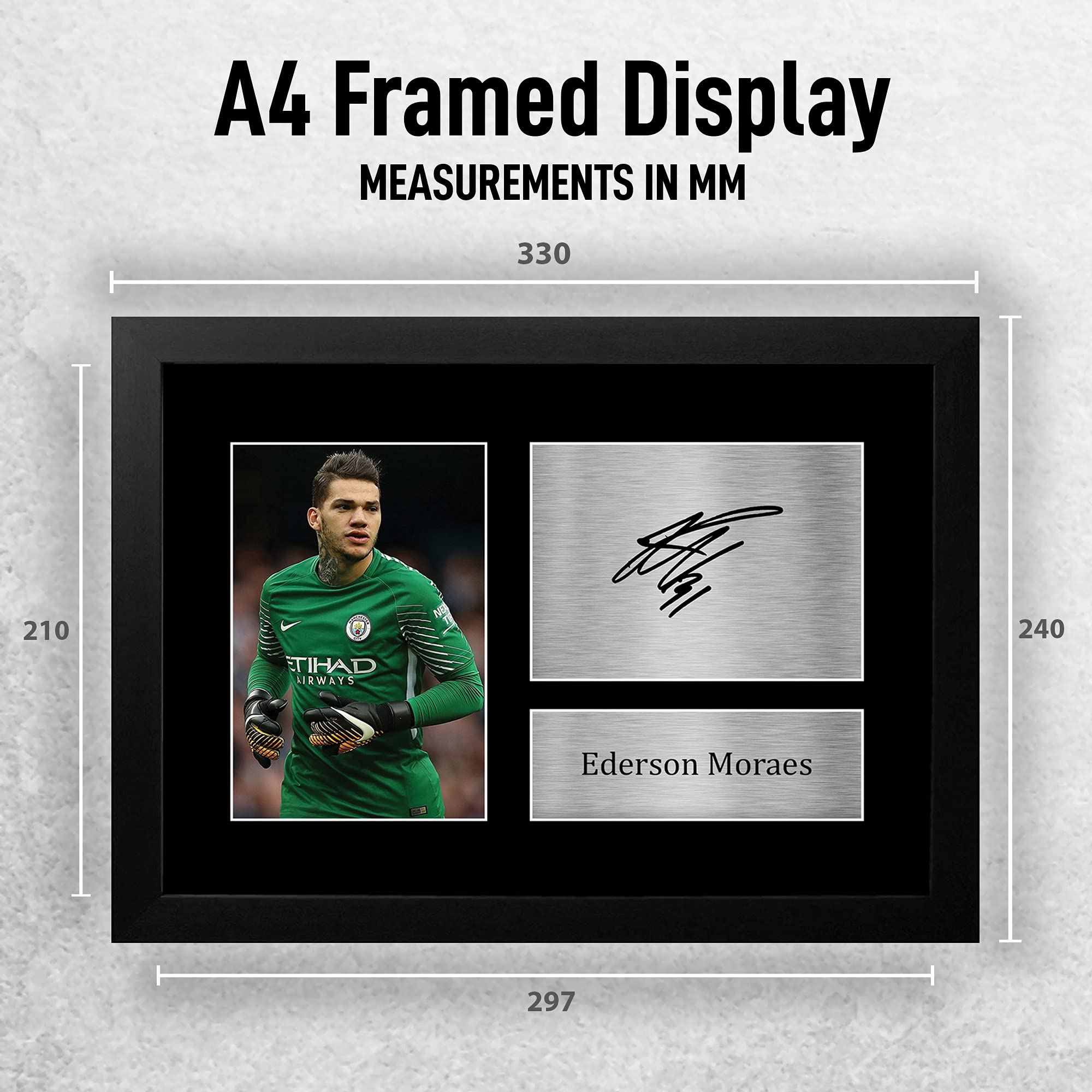 HWC Trading FRAMED Ederson Moraes Gift Signed A4 Printed Autograph Manchester City Gifts Photo Display - Image 2