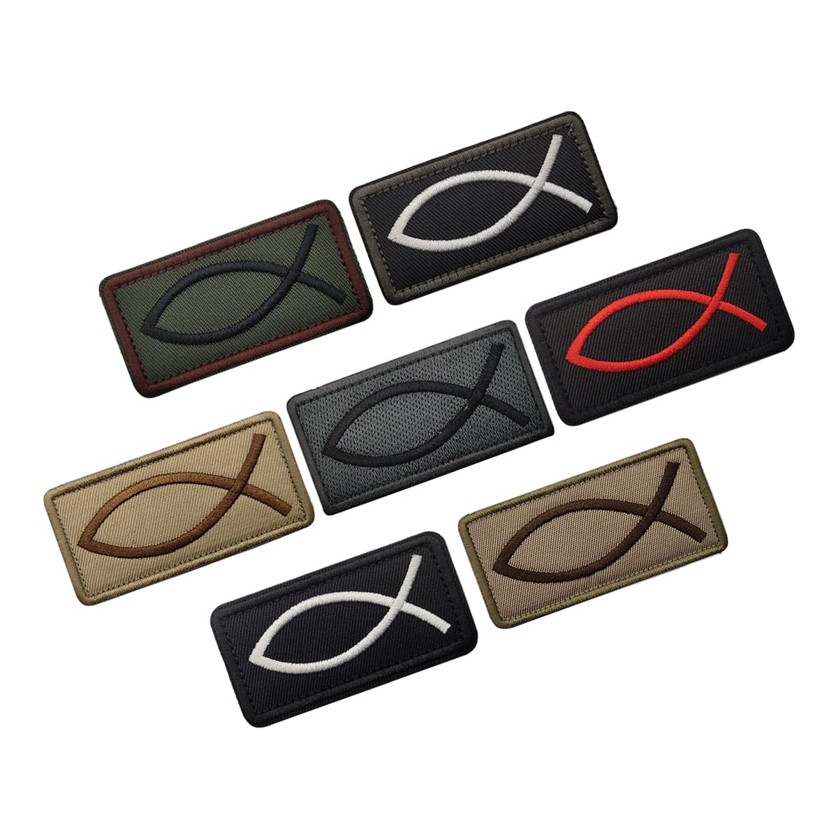 Parche bordado con diseño de Jesús y pez moral, símbolo de pez cristiano, emblema táctico, insignias militares, parches bordados