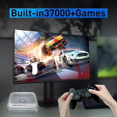Kinhank Retro Game Console 256GB, Super Console X PRO Built-in 37,000+ Games, Video Game Console for 4K TV HD/AV Output, Wireless 2.4G Controllers