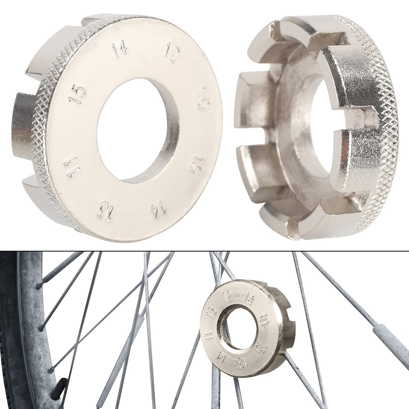 1Pcs Bike Spoke Wrench 8 Way Multi-tool Wheel Tools Rim Bicycle Torque Spoke Wrench Bike Mtb Cycling Multitool Tools Accessories