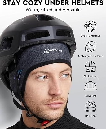 Hikenture Skull Cap Helmet Liner with Glasses Holes, Winter Cycling Cap