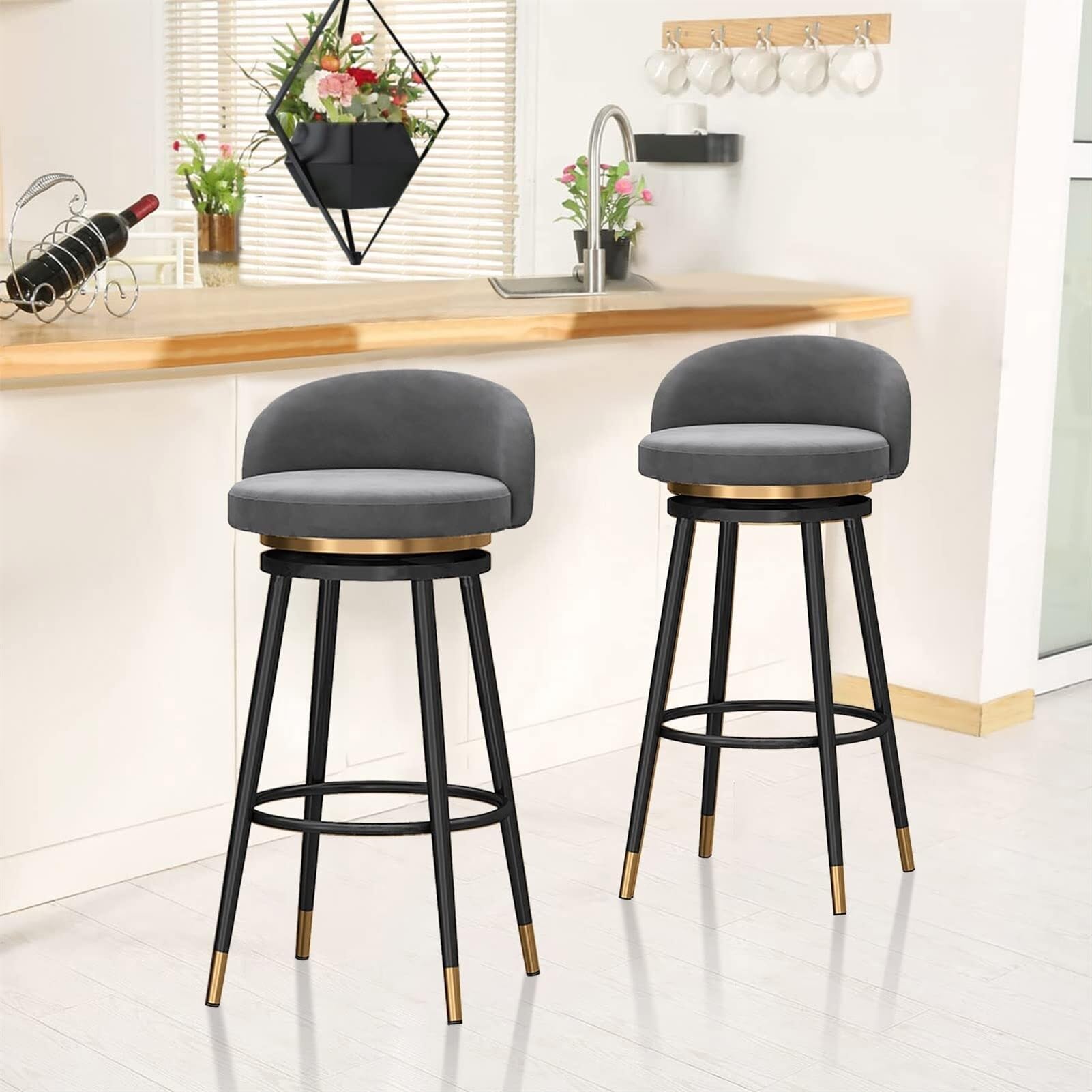 Amazon.com: ZXXDSGHUS Kitchen Bar Stools, Barstools Velvet
