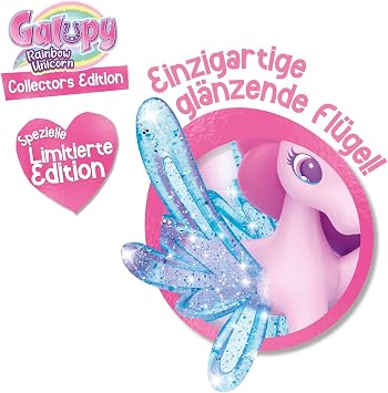 GALUPY Rainbow Unicorn Collector Edition Misty - Unicorn Toy to Collect Unicorn Figures with Glitter Wings & Swarovski Crystal - Girls Gifts 3 Years