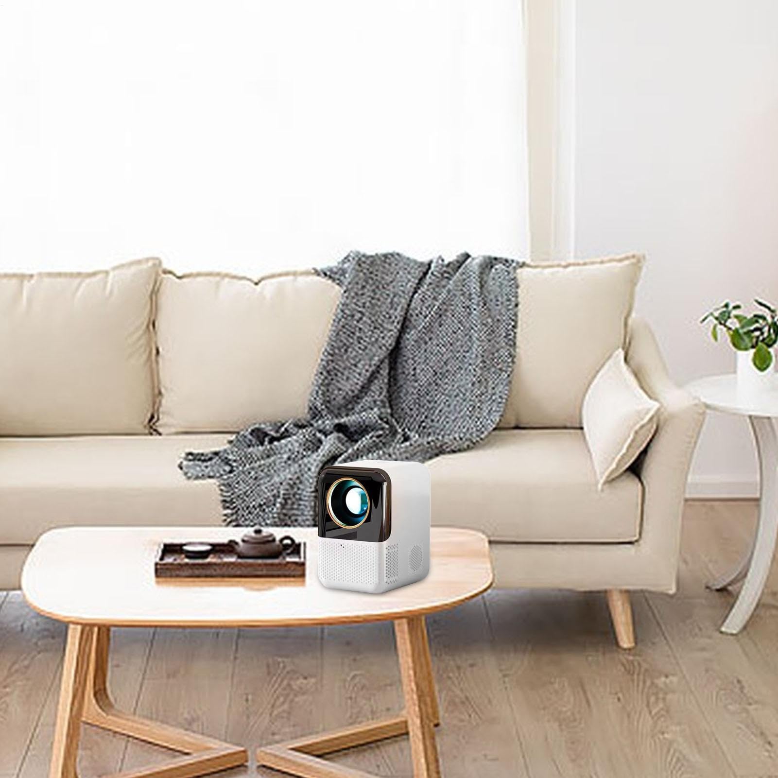 Mini proiettore portatile intelligente – Proiettore wireless ad alta | definizione con telecomando per uso domestico, giardino e esterno, film, streaming, giochi, feste, cinema