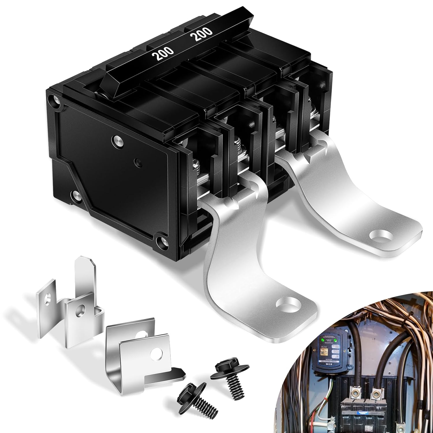 #MBK200 200 Amp 2-Pole Main Breaker Conversion Kit, Compatible with Siemens EQ Load Centers, 120/240 VAC, Overload/Short-Circuit Protection, Replacement Part EQ9685