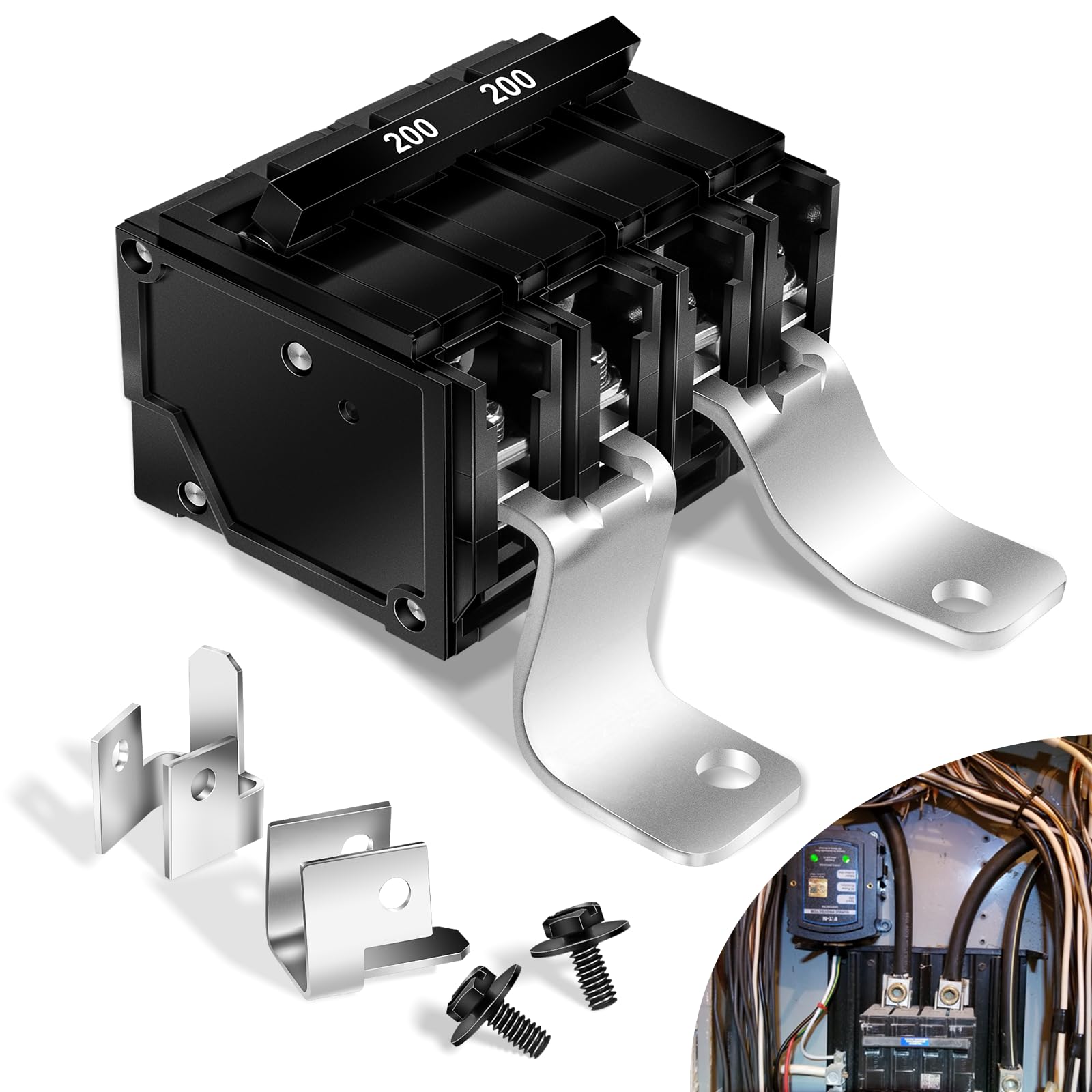 #MBK200 200 Amp 2-Pole Main Breaker Conversion Kit, Compatible with Siemens EQ Load Centers, 120/240 VAC, Overload/Short-Circuit Protection,