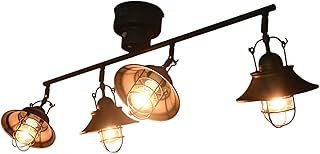 Ampoule シーリングライト 照明 おしゃれ LEDシーリングライト 4灯 バータイプ アイアン リビング ダイニング 寝室 カフェ レトロ ヴィンテージ アンティーク モダン 照明器具 天井照明 ブラック 黒 LED 明るい リモコン RAUTA ラウタ