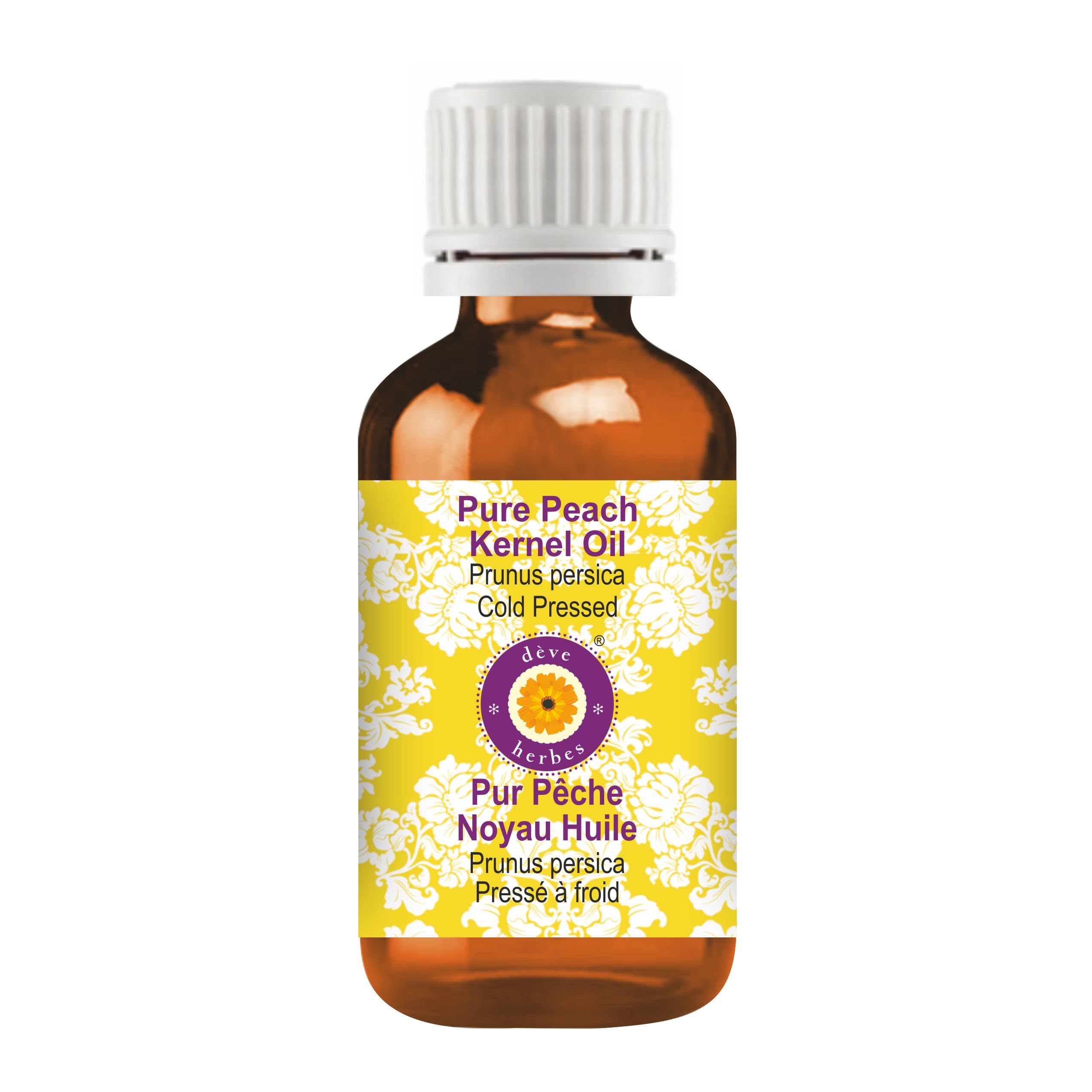 Deve Herbes Pure Peach Kernel Oil (Prunus persica) | Cold Pressed | Natural | Undiluted | For Diluting Essential Oils | For Skin & Massage | Men & Women | 30ml-picture-14