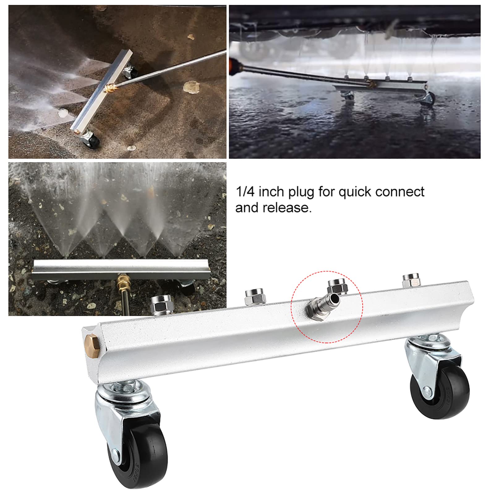 NutriEss Pressure Washer Road Cleaning Nozzles 1/4inch High Pressure Cleaner Nozzle Road Washing Tool Efficient Cleaning Tools for Pavements