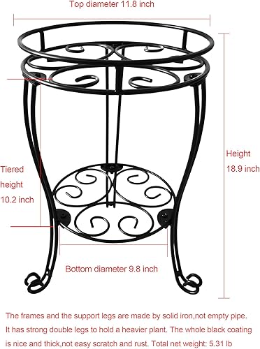 Miniatura 8 de Un soporte para plantas de 18.9 pulgadas de alto, dos juegos de soportes para plantas de 6 pulgadas