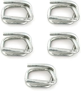 5pcs Heavy Duty Reusable Metal Buckles 1-1/4" Zinc Plated Sturdy Metal Wire and High Holding Power Metal Buckles for Polypropylene Strapping Cord Strapping