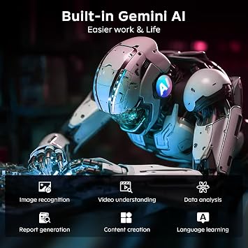 Android 16 Tablet 11 Inch with Gemini AI, T7250 Octa-Core, 24GB RAM + 256GB ROM /2TB TF, 16MP+8MP, 1920x1200 IPS HD Display, 8000mAh, Widevine L1, GPS, 2 in 1 Tablets with Keyboard Mouse Stylus