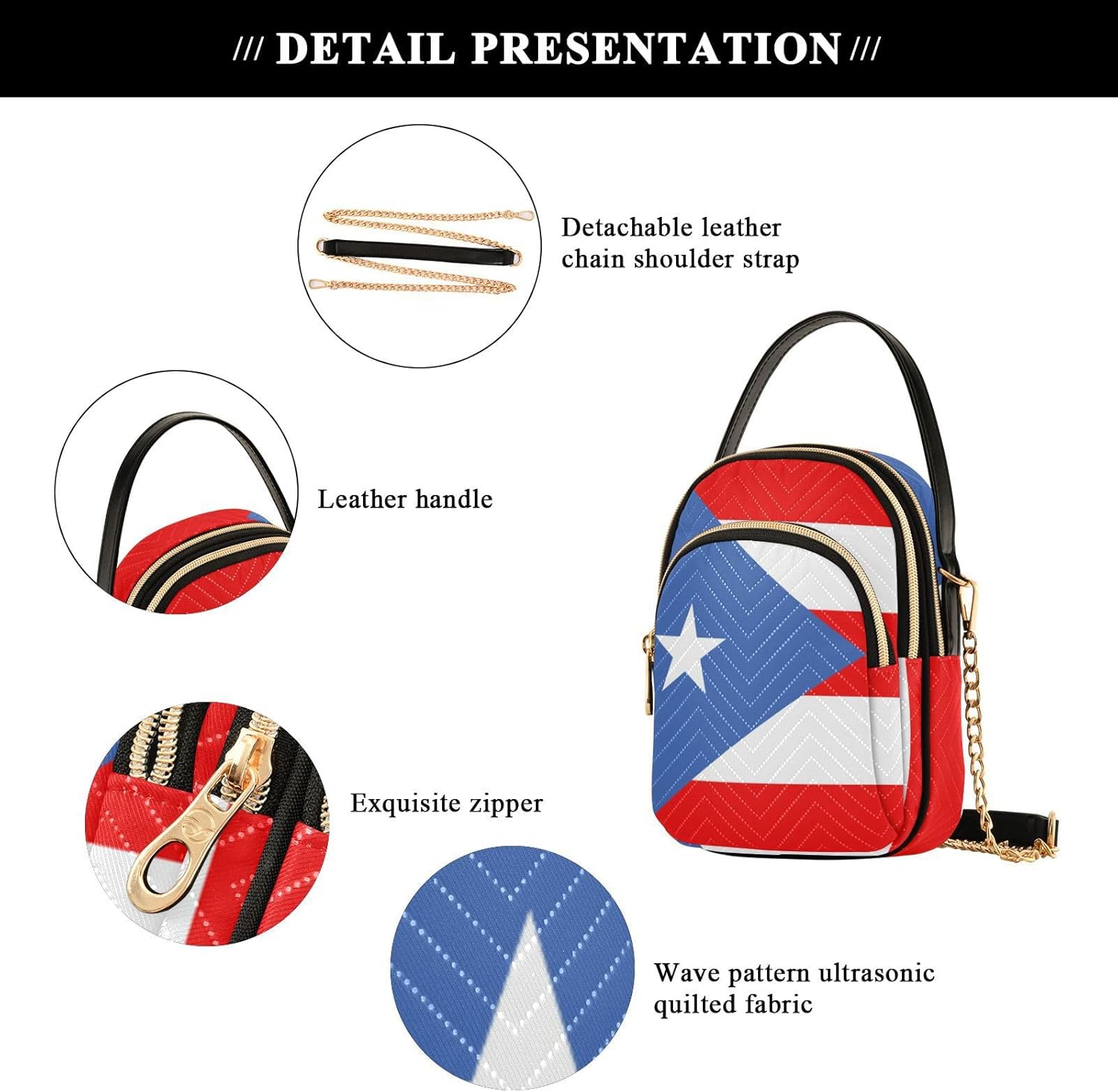 Patriot Flag Cell Phone Purse Crossbody Handbag Durable Shoulder Bag Sturdy Travel Pouch